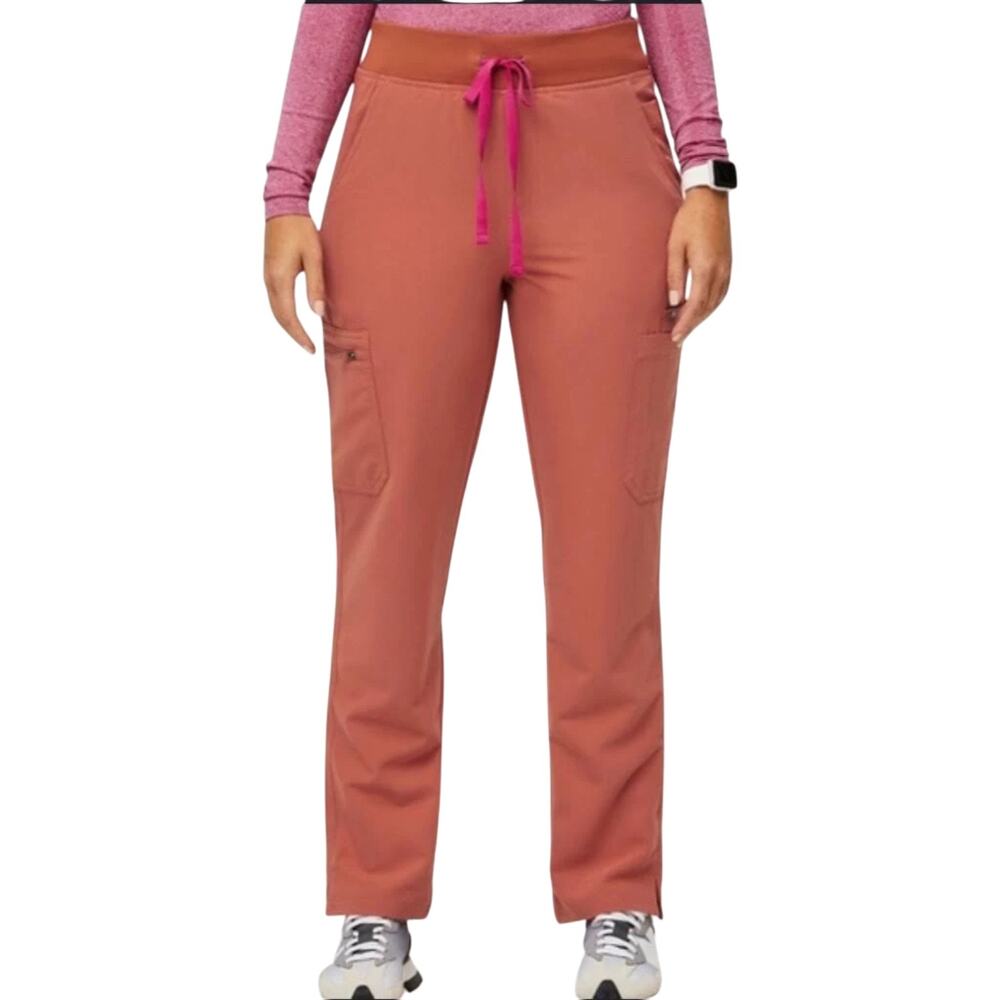 FIGS Yola High Waisted Scrub Pants Women's Small Terracotta Rare Limited Edition